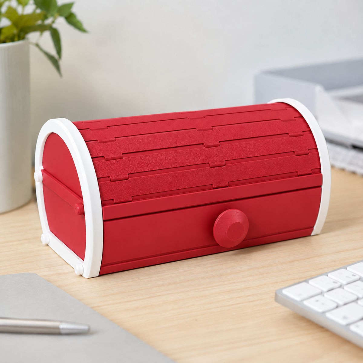 Organizador Persianna — Vermelho, com molduras laterais brancas