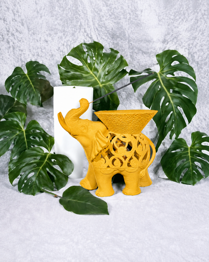 Ganesha — Porta-Incenso Elefante - Amarelo — enquadramento corrigido