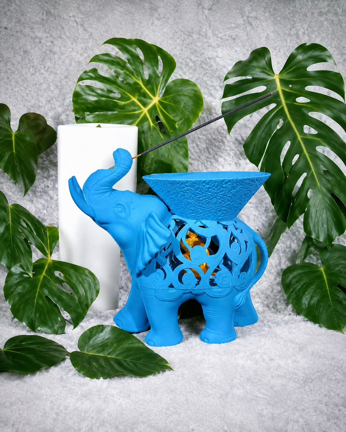 Ganesha — Porta-Incenso Elefante - Azul Celeste — enquadramento corrigido