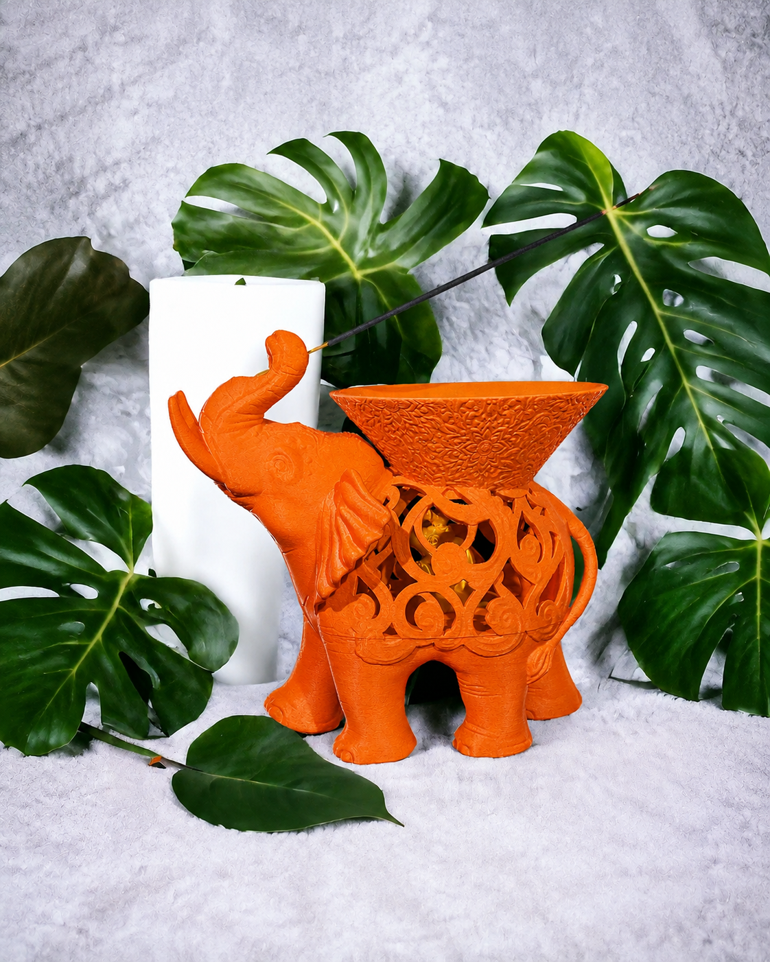 Ganesha — Porta-Incenso Elefante - Laranja — enquadramento corrigido