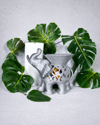 Ganesha — Porta-Incenso Elefante - Prata — enquadramento corrigido