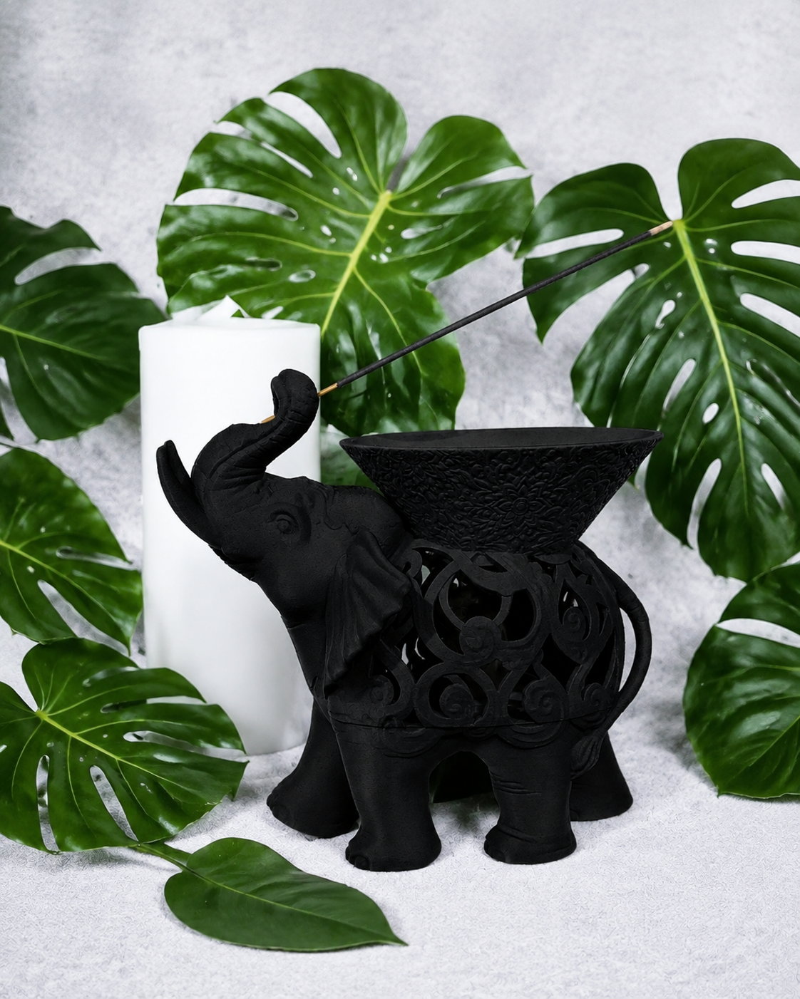 Ganesha — Porta-Incenso Elefante - Preto — enquadramento corrigido