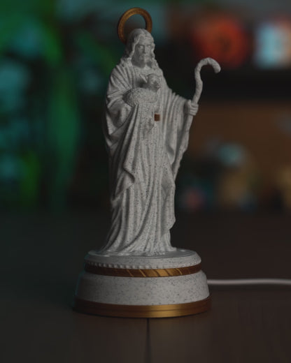 Apresentação do Bom Pastor Iluminado — detalhes da peça e da iluminação