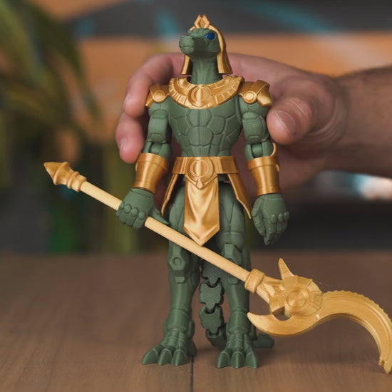 Sobek Mecha boneco articulado em movimento