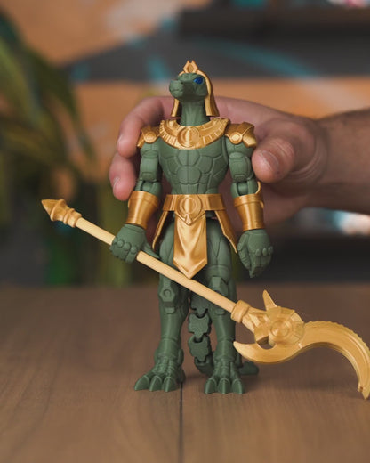 Sobek Mecha boneco articulado em movimento