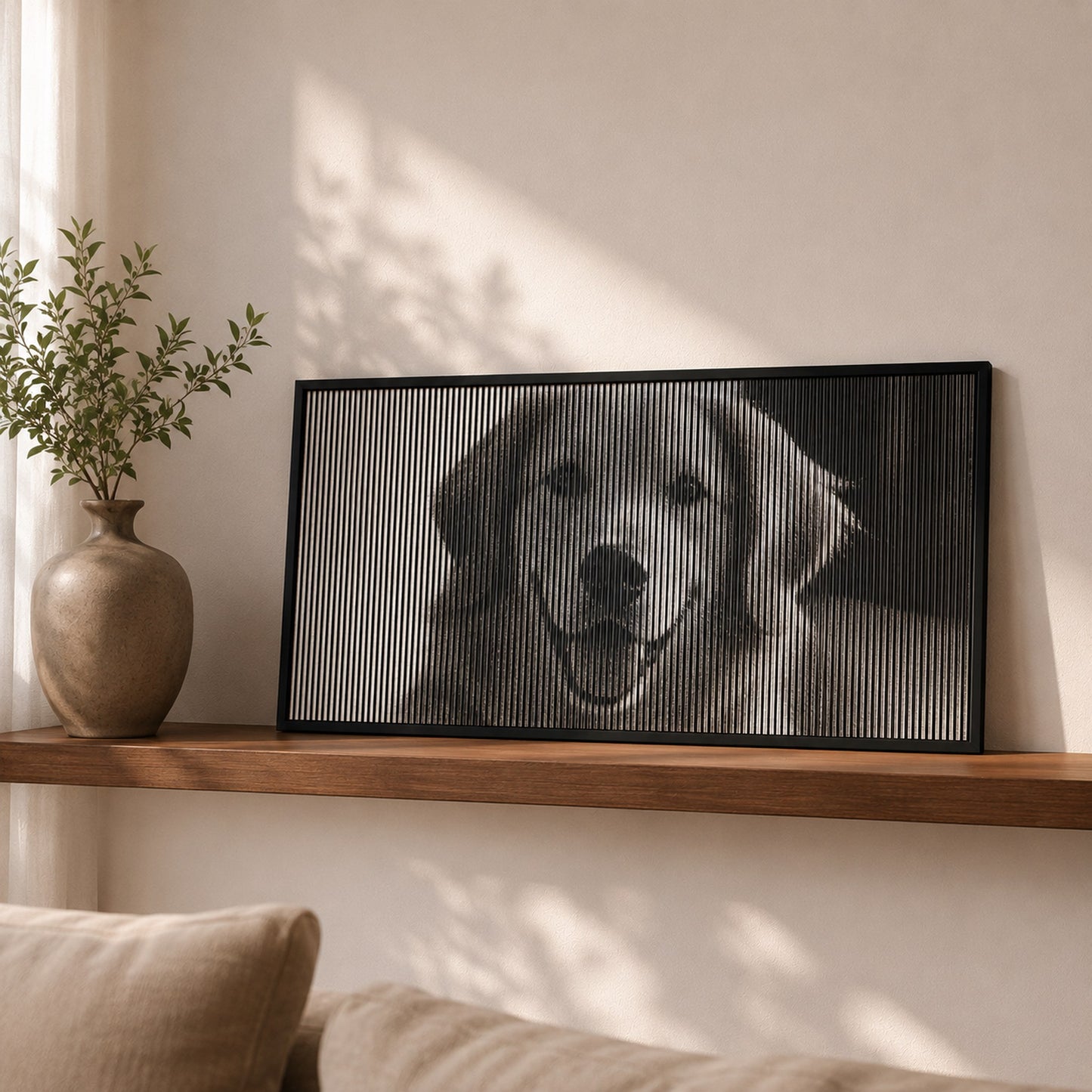 Quadro personalizado de pet com foto em efeito meio-tom