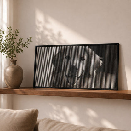 Quadro personalizado de pet com foto em efeito meio-tom