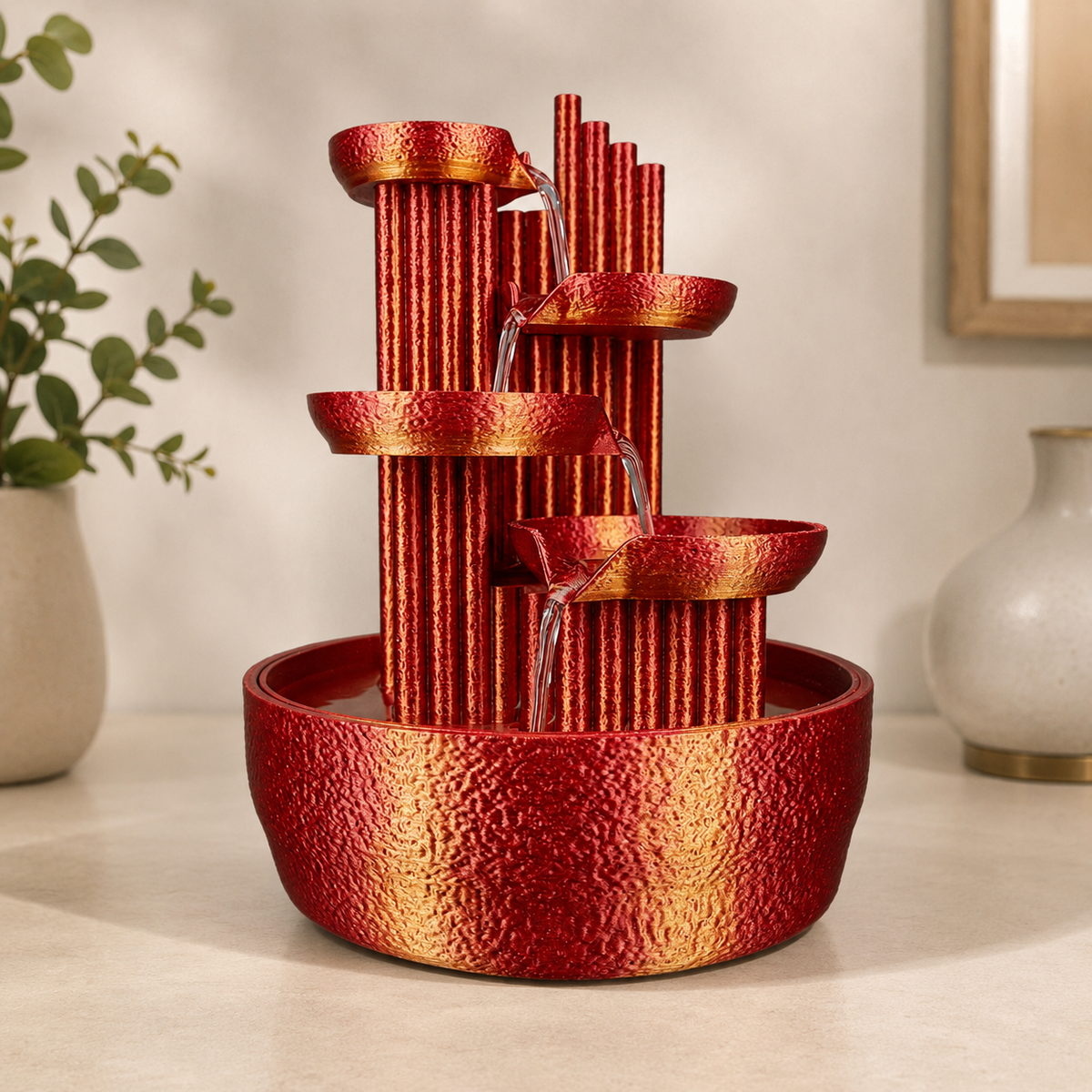 Fonte Quiet Principle na cor Vermelho e Dourado