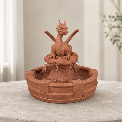Fonte Resting Guardian com dragão na cor Marrom Terracota
