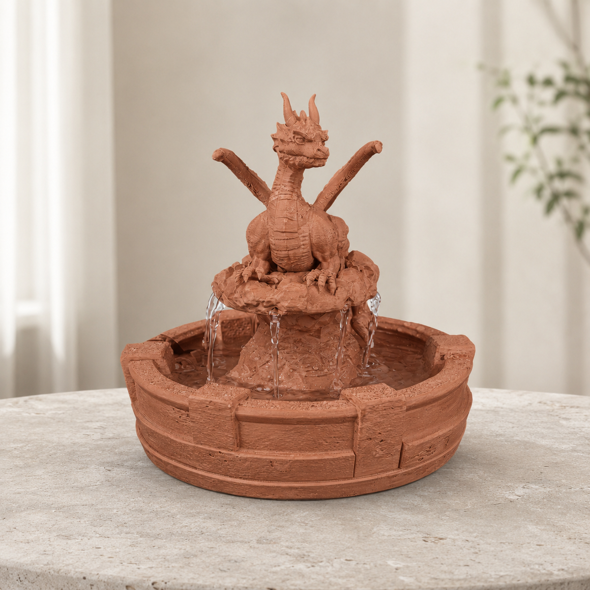 Fonte Resting Guardian com dragão na cor Marrom Terracota