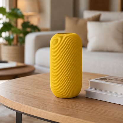 Rossella — Amarelo — Vaso decorativo em espiral