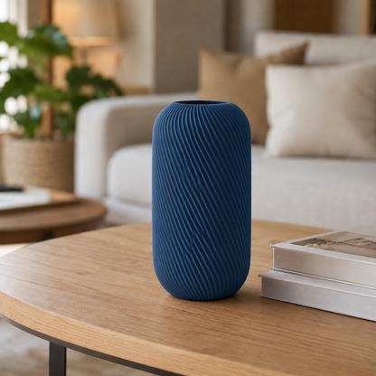 Rossella — Dark Blue — Vaso decorativo em espiral