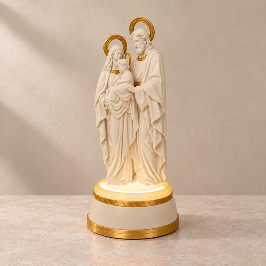 Sagrada Família Iluminada — Bege com detalhes dourados