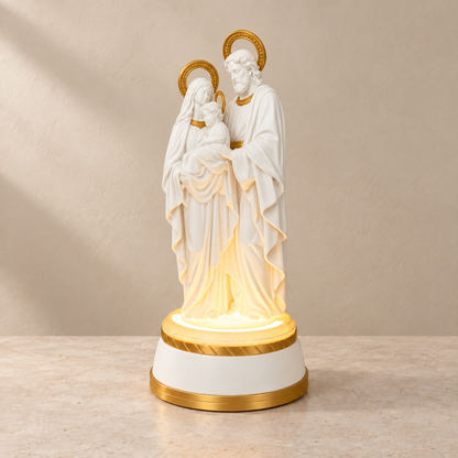 Sagrada Família Iluminada — Branco com detalhes dourados
