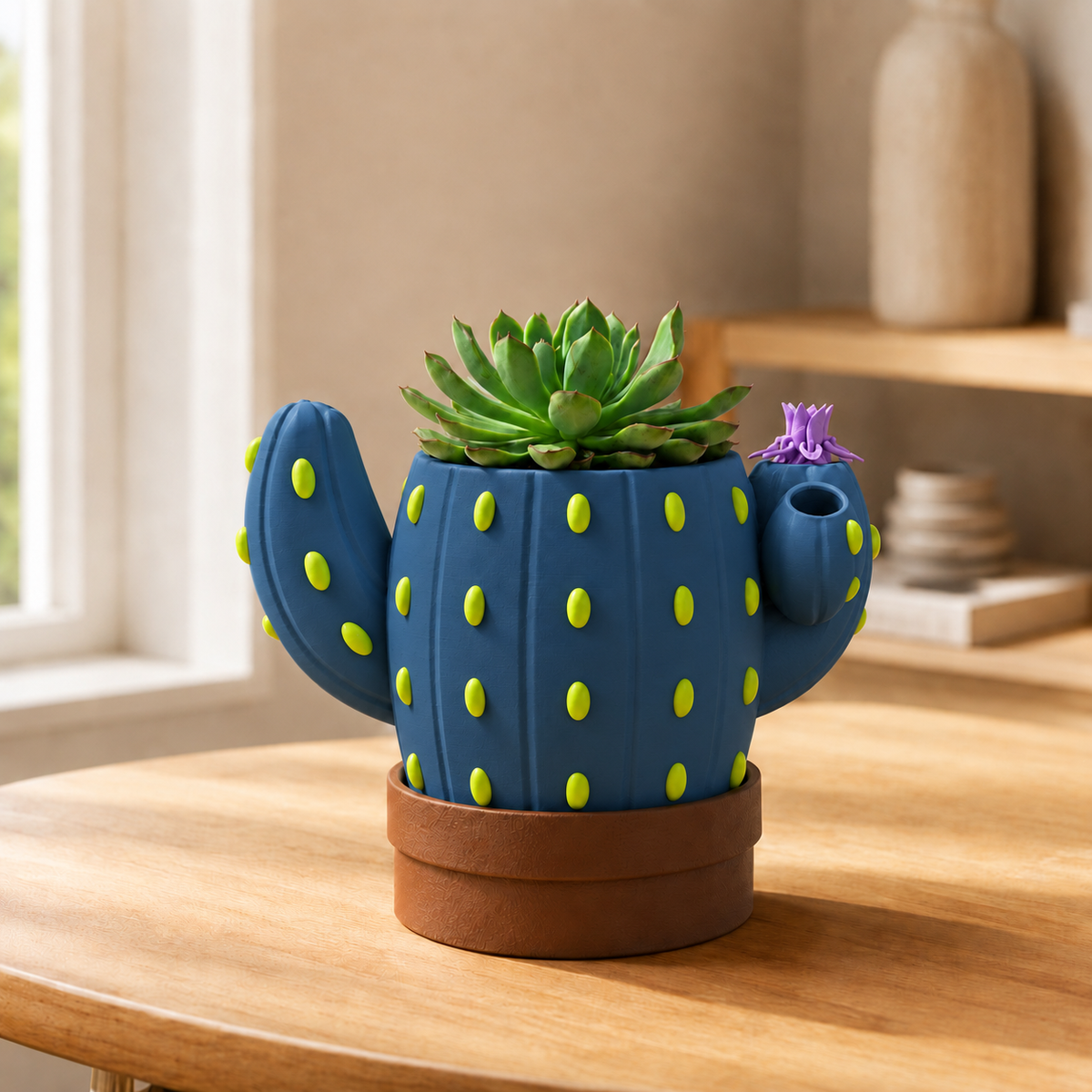 Sedento — Dark Blue — Vaso cacto sinalizador de rega