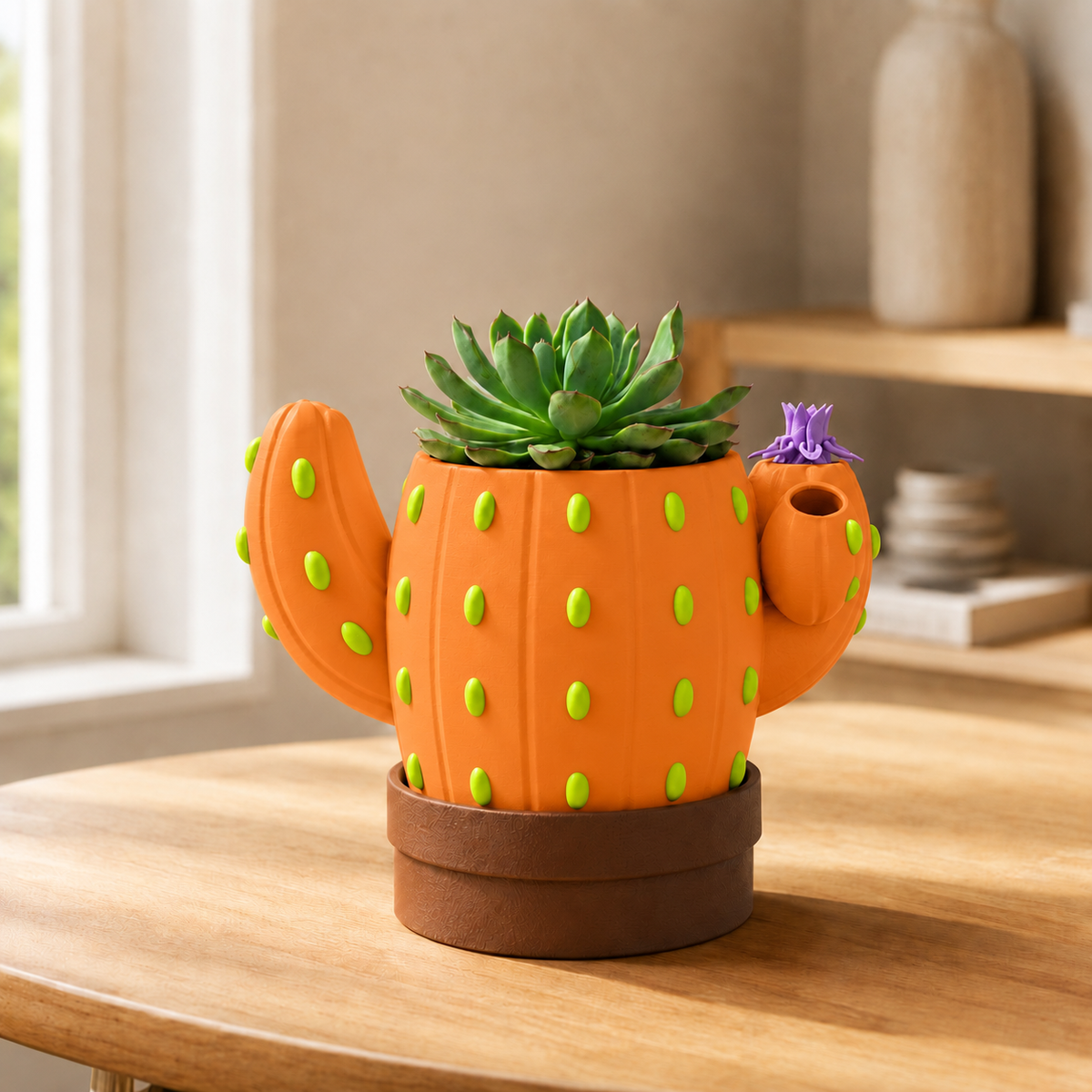 Sedento — Laranja — Vaso cacto sinalizador de rega