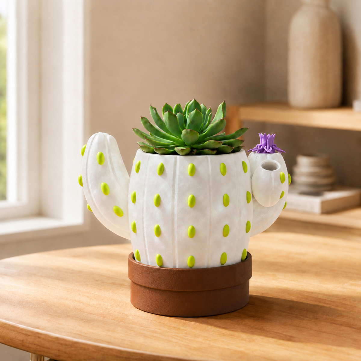 Sedento — Translúcido — Vaso cacto sinalizador de rega
