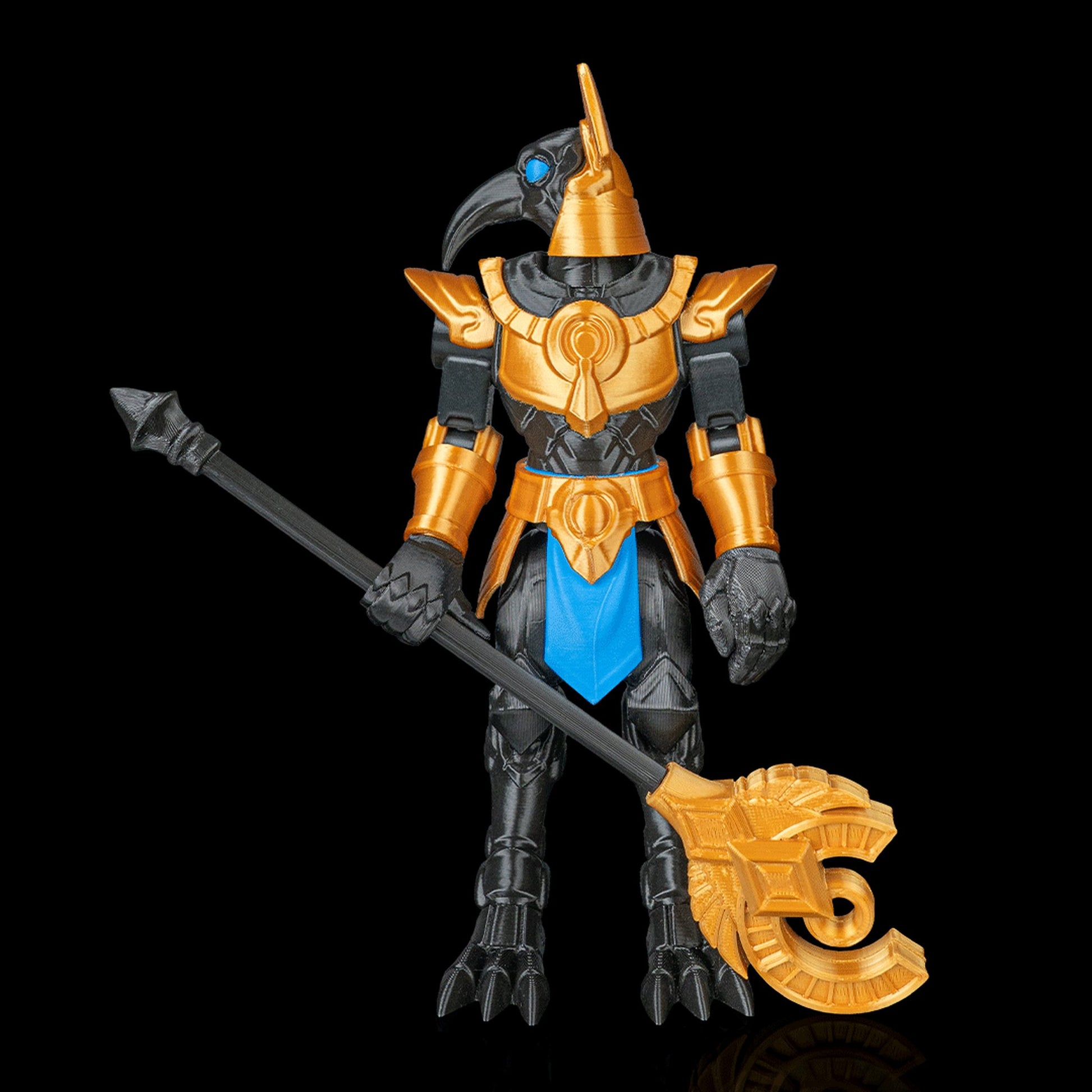Seth Mecha — boneco articulado do deus egípcio do caos com alabarda