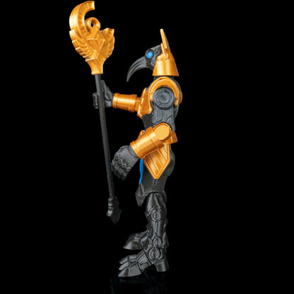 Articulações e armadura dourada do boneco Seth Mecha