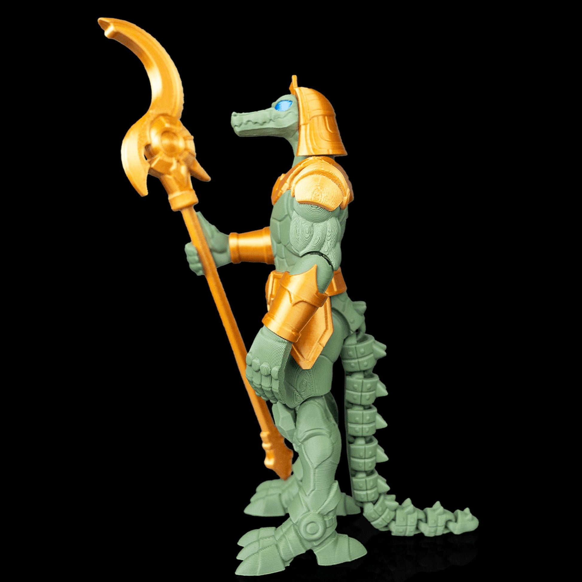 Detalhe da cabeça de crocodilo do Sobek Mecha