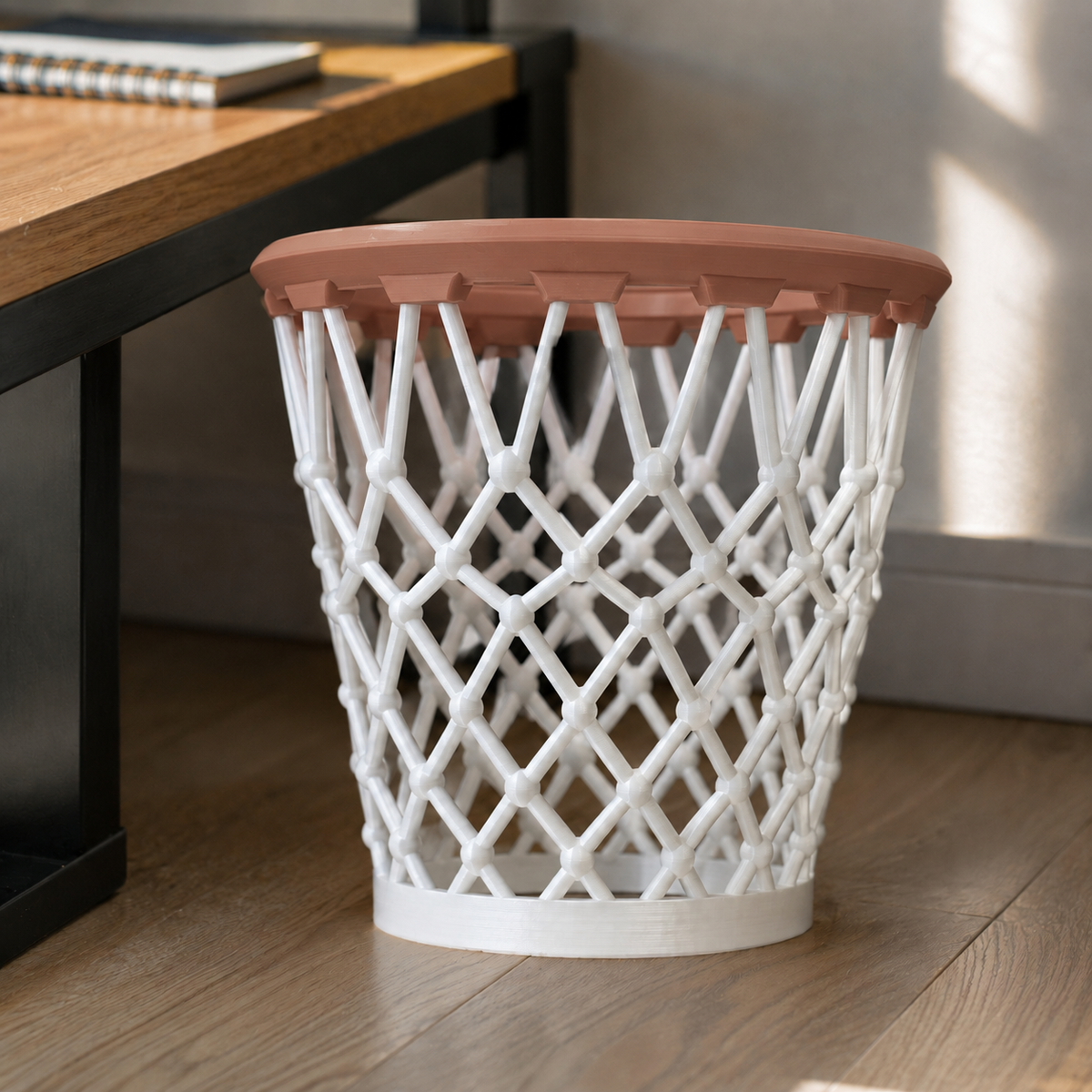 Swish — Cesta branca — Aro Marrom Terracota