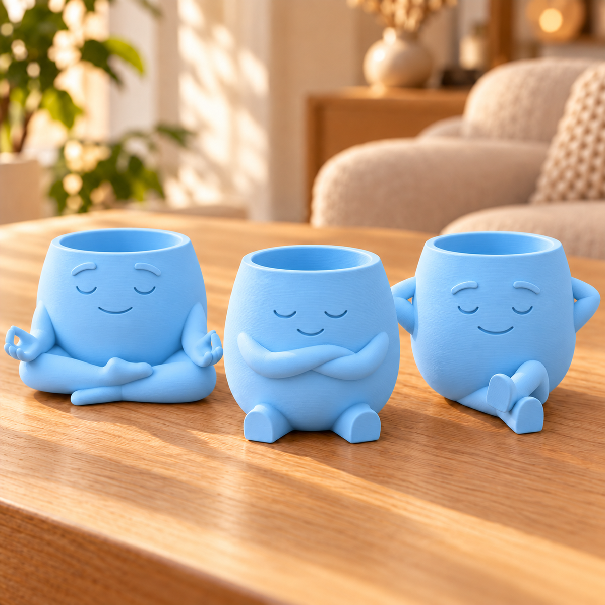 Trio Amiguinhos da Calmaria — Cor: Azul Celeste