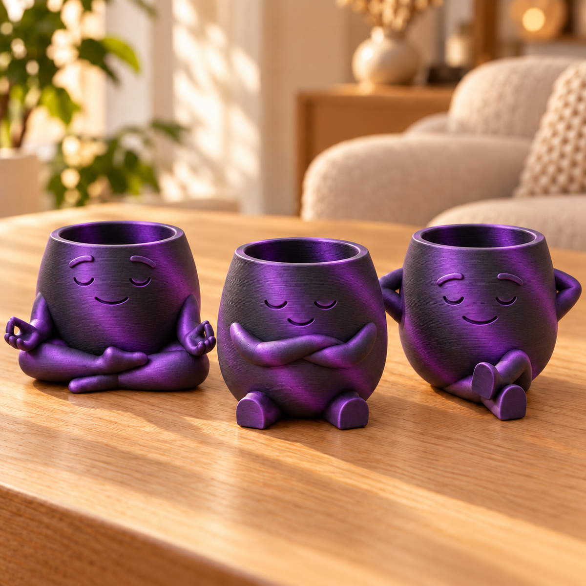 Trio Amiguinhos da Calmaria — Cor: Preto e Roxo