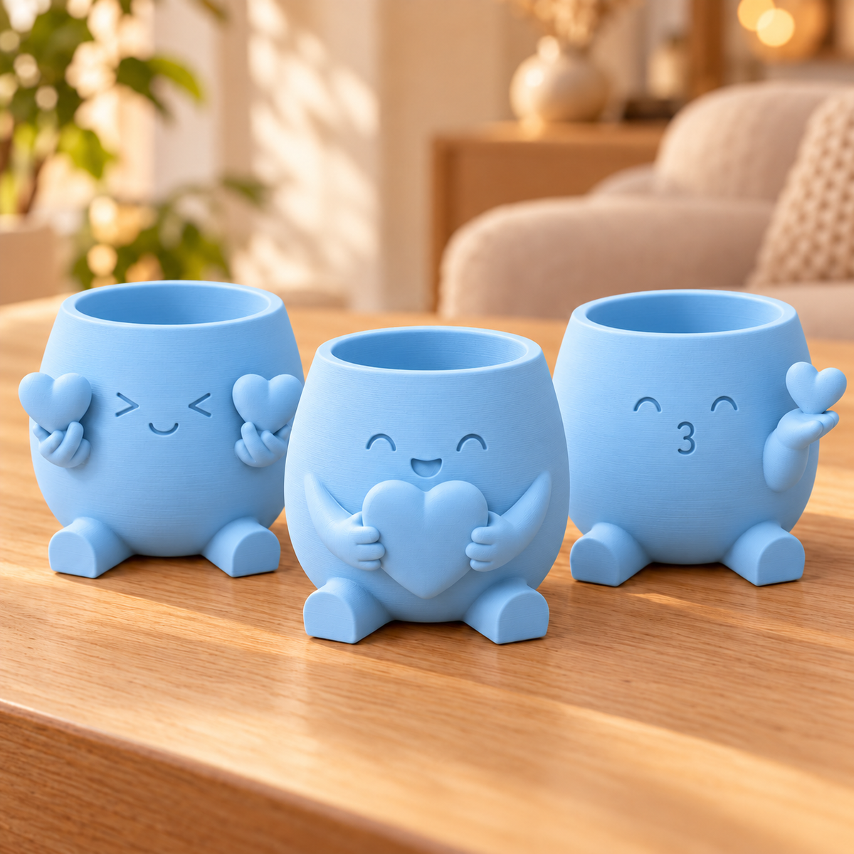 Trio Amiguinhos do Amor — Cor: Azul Celeste