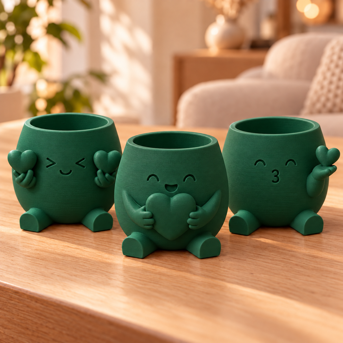 Trio Amiguinhos do Amor — Cor: Holly Green