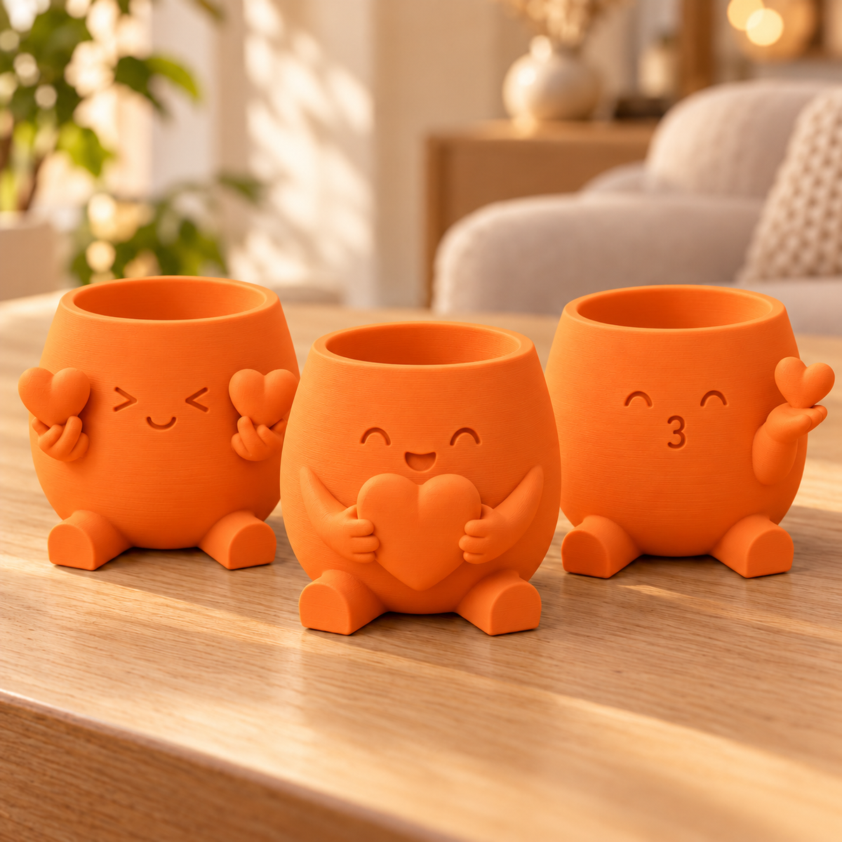 Trio Amiguinhos do Amor — Cor: Laranja
