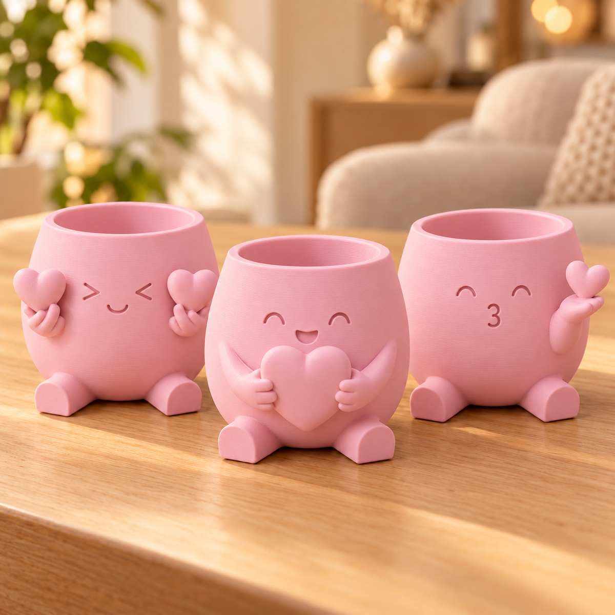 Trio Amiguinhos do Amor — Cor: Rosa