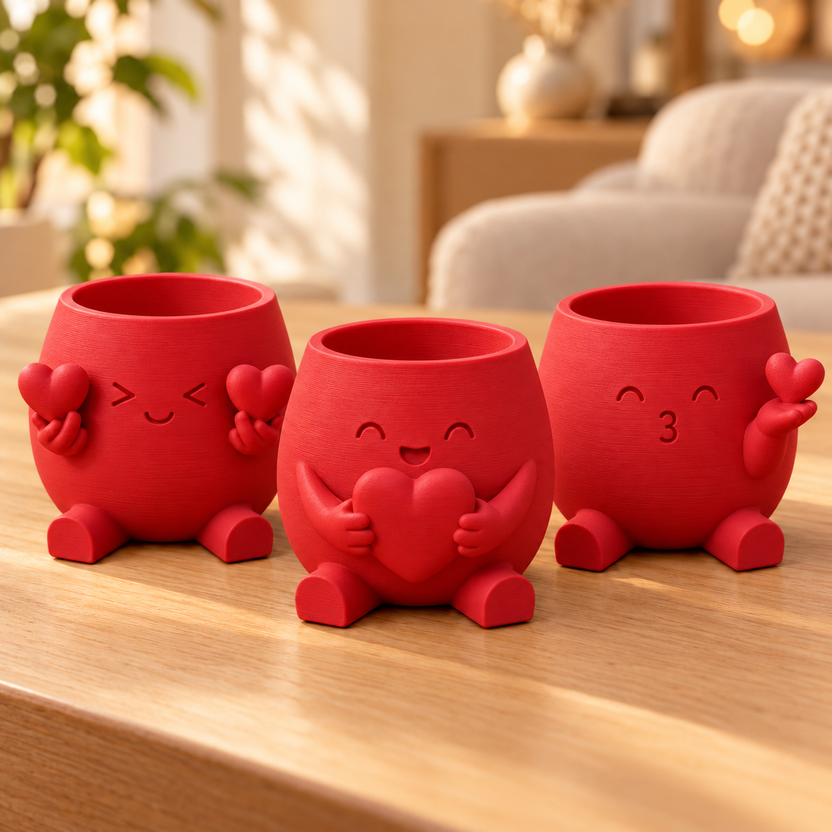 Trio Amiguinhos do Amor — Cor: Vermelho