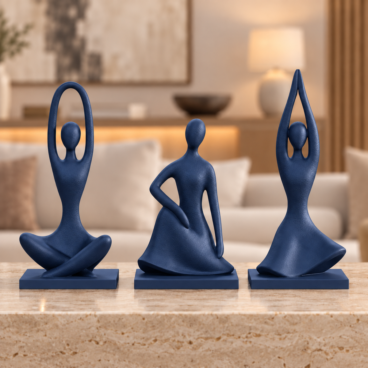 Trio Essência na cor Dark Blue em ambiente moderno e aconchegante