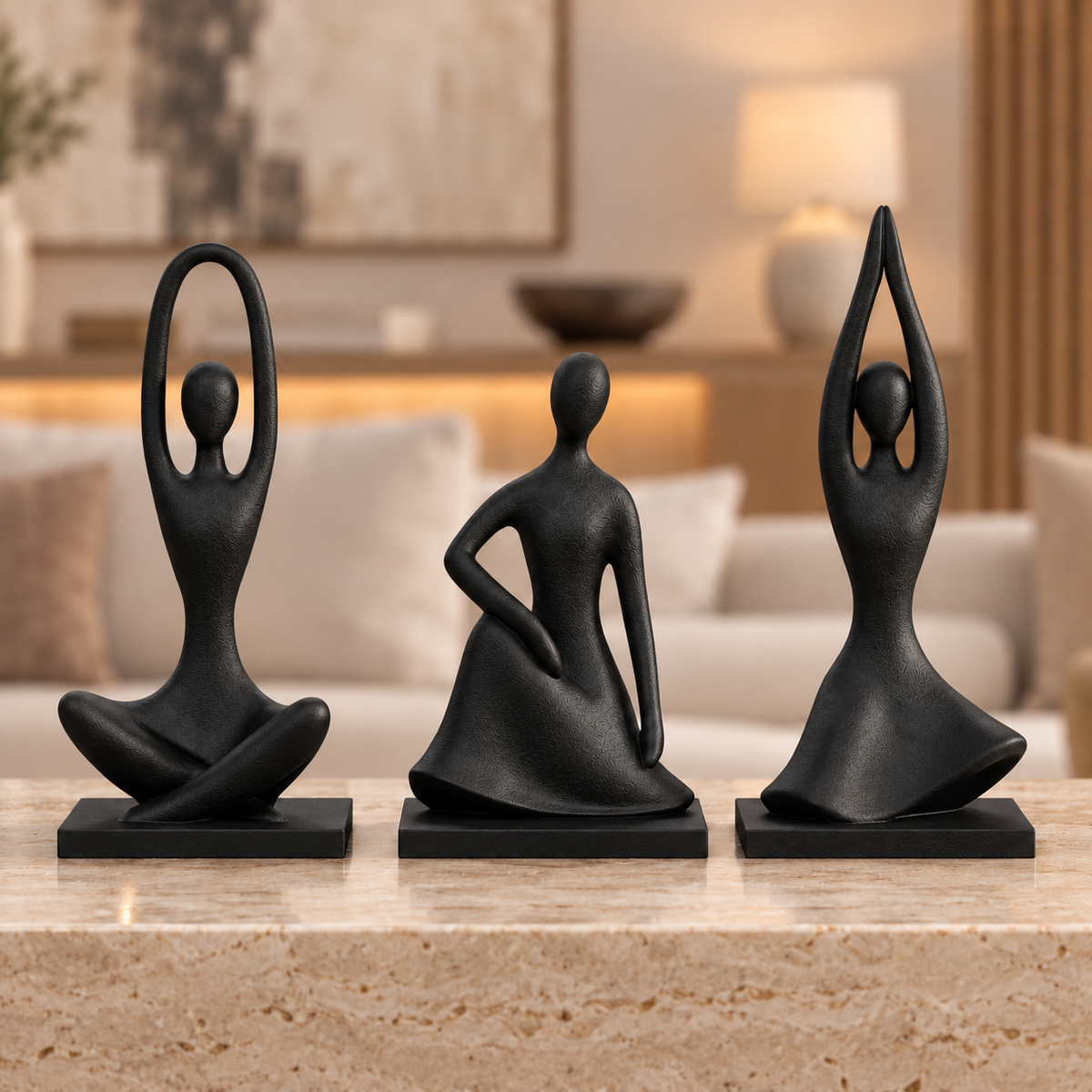 Trio Essência na cor Preto matte em ambiente moderno e aconchegante