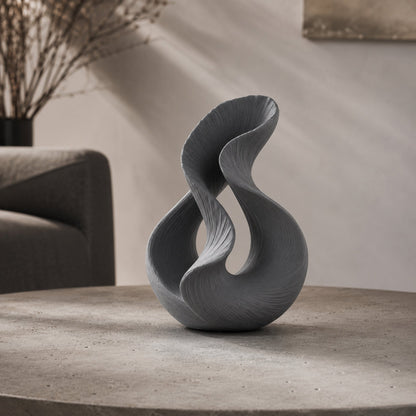 Escultura Twin Flow cinza grafite