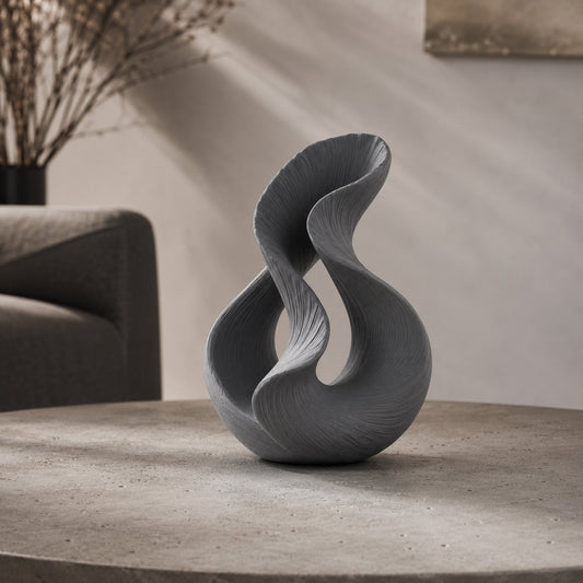 Escultura Twin Flow cinza grafite
