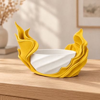 Vaso Alga — Amarelo — vaso interno branco, sem planta