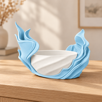 Vaso Alga — Azul Celeste — vaso interno branco, sem planta