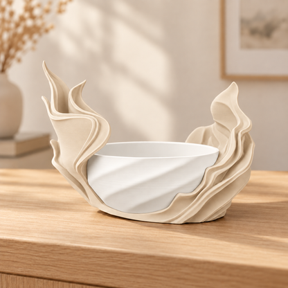 Vaso Alga — Bege — vaso interno branco, sem planta