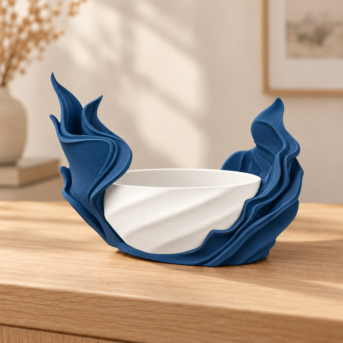 Vaso Alga — Dark Blue — vaso interno branco, sem planta