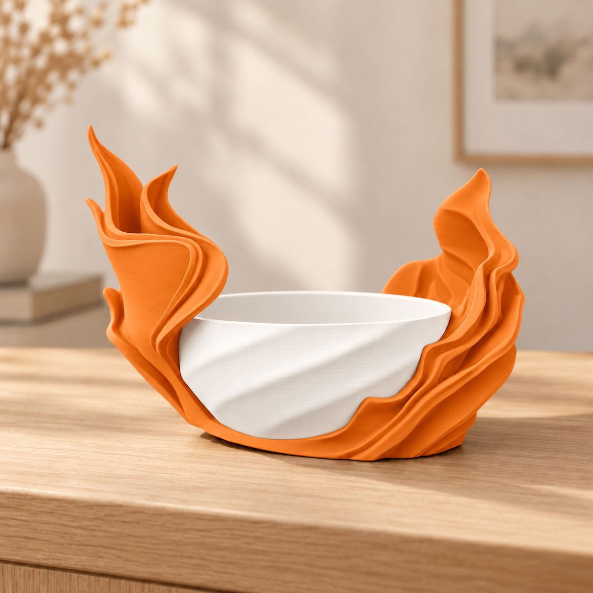 Vaso Alga — Laranja — vaso interno branco, sem planta