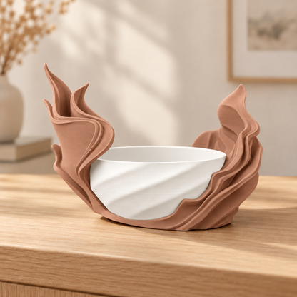 Vaso Alga — Marrom Terracota — vaso interno branco, sem planta