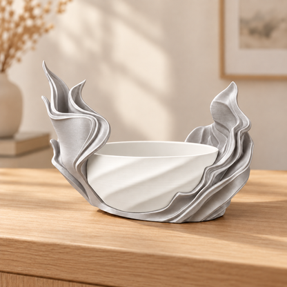 Vaso Alga — Prata — vaso interno branco, sem planta