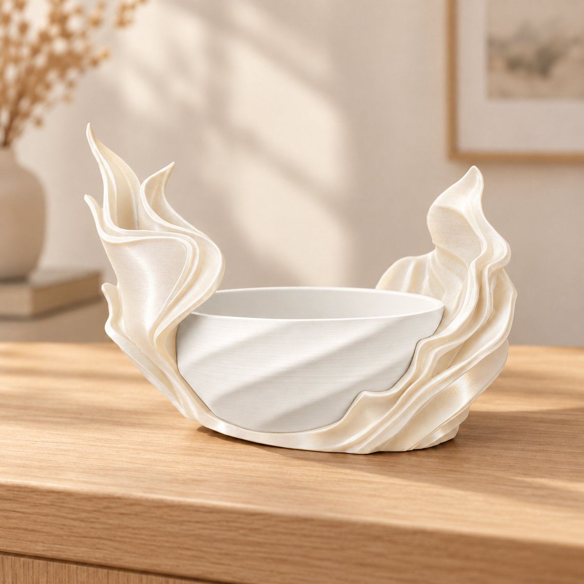 Vaso Alga — Translúcido — vaso interno branco, sem planta