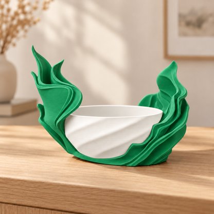 Vaso Alga — Verde — vaso interno branco, sem planta