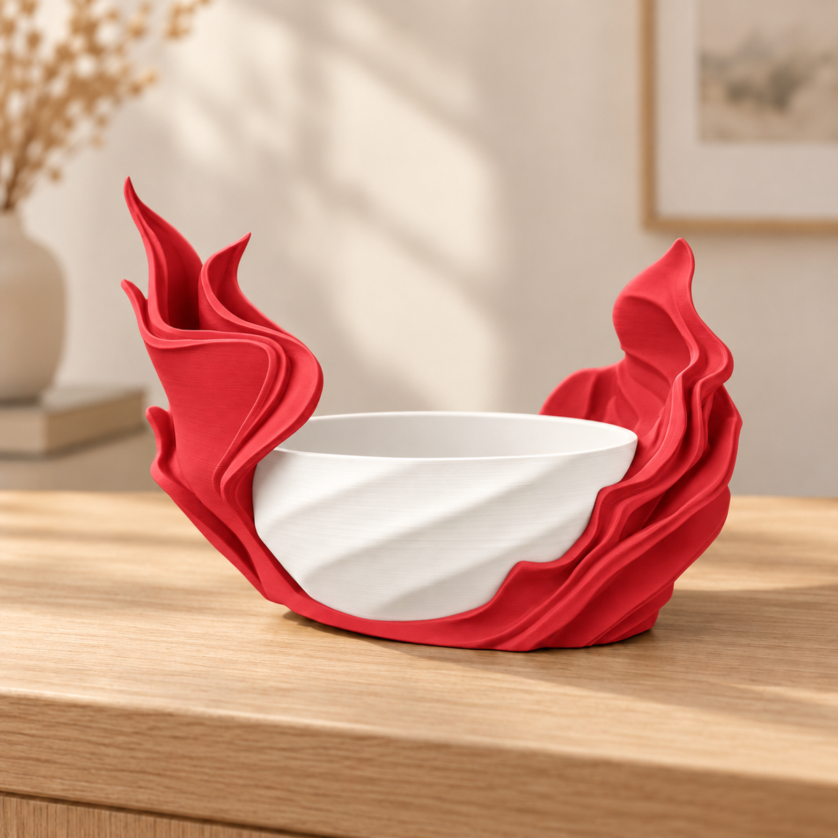 Vaso Alga — Vermelho — vaso interno branco, sem planta