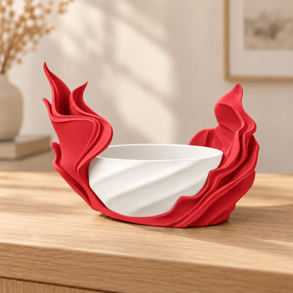 Vaso Alga — Vermelho — vaso interno branco, sem planta