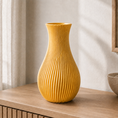 Cannelé — vaso grande 25 cm na cor Dourado