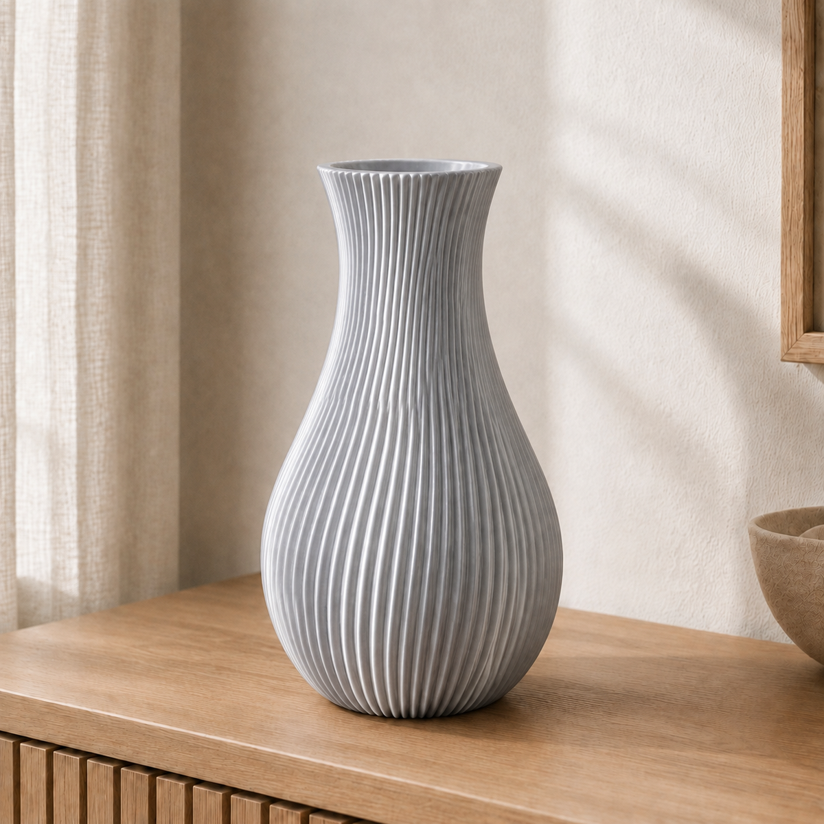 Cannelé — vaso grande 25 cm na cor Prata