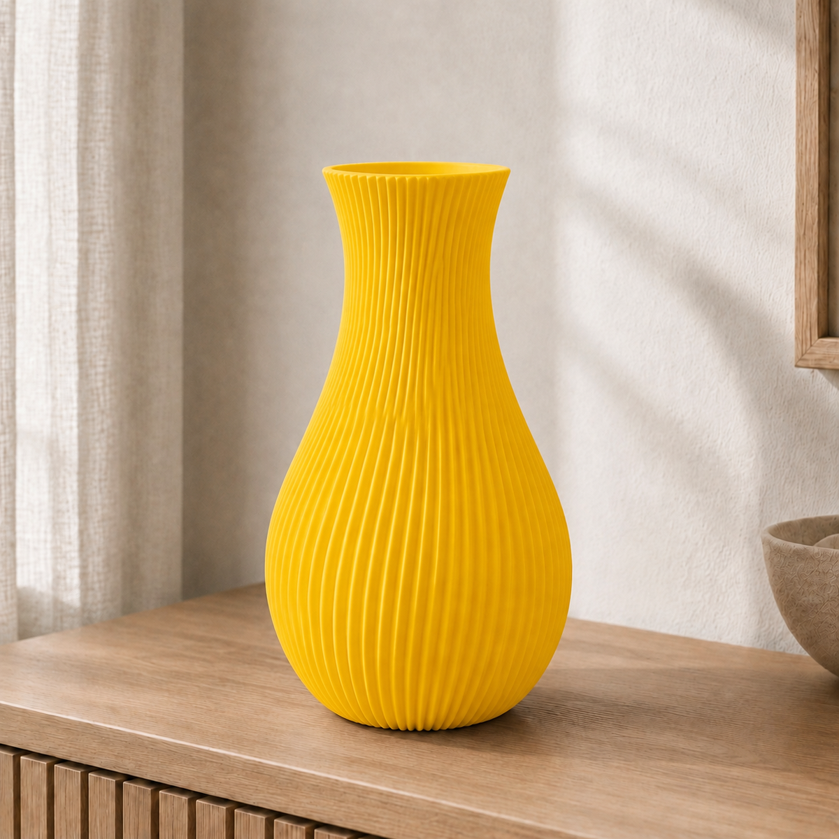 Cannelé — vaso grande 25 cm na cor Amarelo